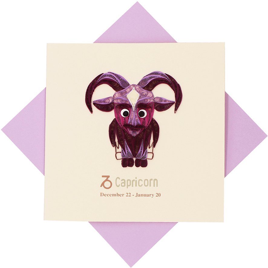 Quilled Capricorn Zodiac Card